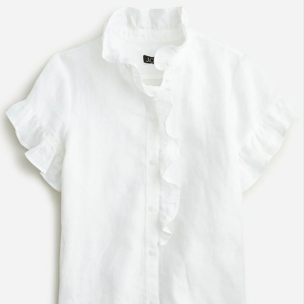 J.Crew Short-sleeve cottage top in linen